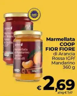Ipercoop Radenza Marmellata COOP FIOR FIORE di Arancia Rossa IGP/ Mandarino offerta