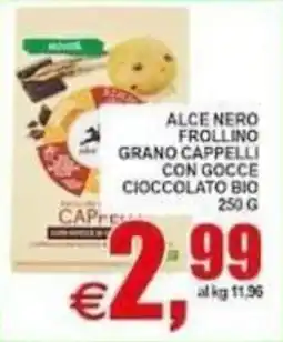 Pewex Alce Nero Frollino Grano Cappelli con Gocce Cioccolato Bio offerta