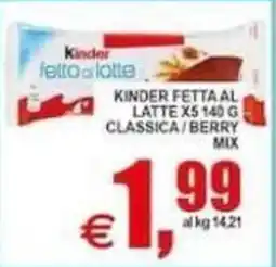 Pewex Kinder fetta di latte offerta