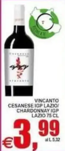 Pewex Vincanto Cesanese IGP Lazio/Chardonnay IGP Lazio offerta