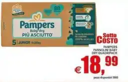 Pewex Pampers Pannolini Baby Dry Quadripack offerta