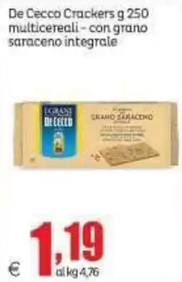 Elite De Cecco Crackers multicereali con grano saraceno integrale offerta