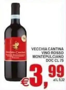 Pewex Vecchia Cantina Vino Rosso Montepulciano offerta
