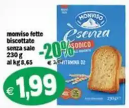 Il Castoro Supermercati Monviso fette biscottate senza sale offerta
