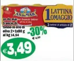 Il Castoro Supermercati As do Mar trancio di tonno in olio di oliva offerta