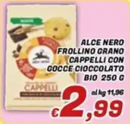 Idromarket Alce Nero Frollino Grano Cappelli con Cocco Cioccolato Bio offerta