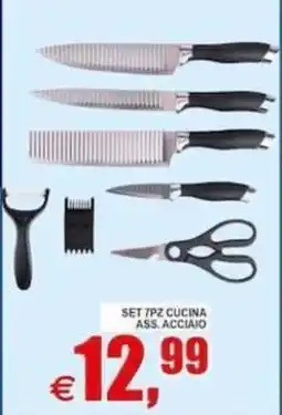 Pewex Set 7pz cucina ass. acciaio offerta