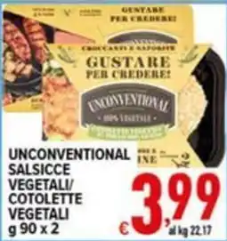 Iper Triscount Unconventional salsicce vegetali/ cotolette vegetali offerta