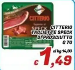 Idromarket Citterio tagliette speck di prosciutto c 70 offerta