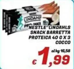 Idromarket Nestlé Lindahls Snack Barretta Proteica Cocco offerta