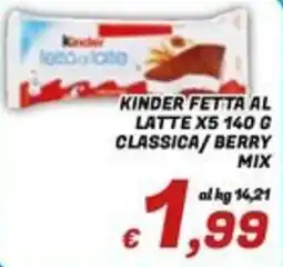 Idromarket Kinder Fetta al Latte offerta