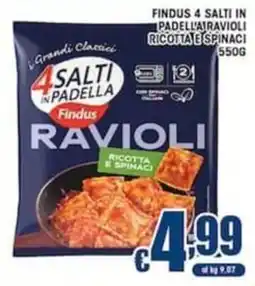 Sacoph Findus 4 Salti in Padella Ravioli Ricotta e Spinaci offerta
