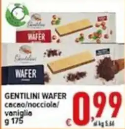 Iper Triscount Gentilini wafer cacao/nocciole/vaniglia offerta