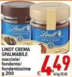 Iper Triscount Lindt crema spalmabile nocciole/fondente/fondentissima offerta