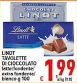Iper Triscount Lindt Tavolette di cioccolato latte offerta