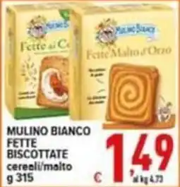 Iper Triscount Mulino Bianco Fette biscottate cereali/malto offerta