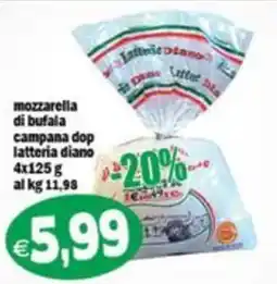 Il Castoro Supermercati mozzarella di bufala campana dop latteria diano offerta