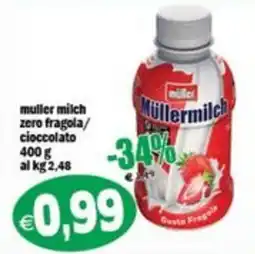 Il Castoro Supermercati Müller milch zero fragola/cioccolato offerta