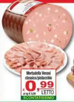 CTS Supermercati Mortadella Veroni classica/pistacchio offerta