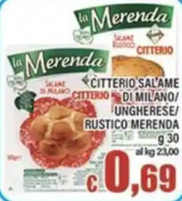 Top Supermercati La Merenda Salame di Milano offerta
