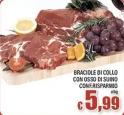 Top Supermercati Braciole di collo con osso di suino offerta