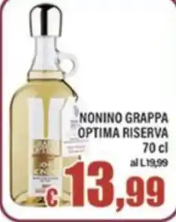 Top Supermercati Nonino Grappa Optima Riserva offerta
