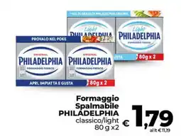 Ipercoop Radenza Formaggio Spalmabile Philadelphia classico/light offerta