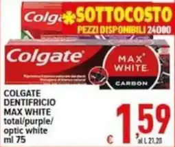 Iper Triscount Colgate dentifricio max white offerta