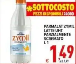 Iper Triscount Parmalat Zymil latte UHT parzialmente scremato offerta