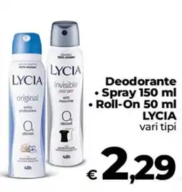 Ipercoop Radenza Deodorante LYCIA offerta