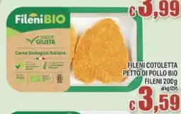 Top Supermercati Fileni cotoletta petto di pollo bio offerta