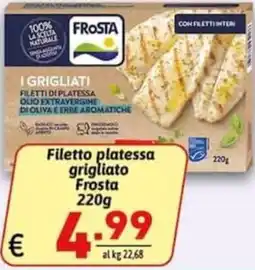 Ipercarni Filetto platessa grigliato Frosta offerta