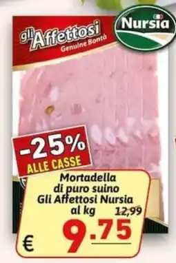 Ipercarni Mortadella di puro suino Gli Affettosi Nursia offerta