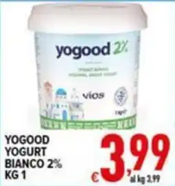 Iper Triscount Yogood yogurt bianco 2% offerta