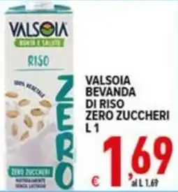 Iper Triscount Valsoia bevanda di riso zero zuccheri offerta