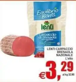 Pewex Lenti carpaccio di bresaola offerta