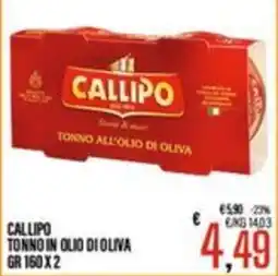 Supermercati EffePiù Callipo tonno in olio di oliva offerta