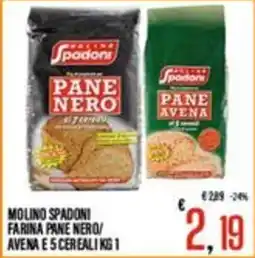 Supermercati EffePiù Molino Spadoni farina pane nero/avena e 5 cereali offerta