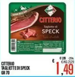 Supermercati EffePiù Citterio tagliette di speck offerta