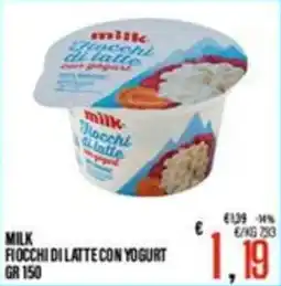 Supermercati EffePiù Milk Focchi di latte con yogurt offerta