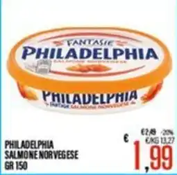 Supermercati EffePiù Philadelphia salmone norvegese offerta