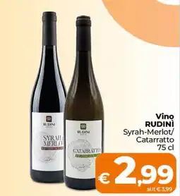 Ipercoop Radenza Vino Rudini Syrah-Merlot/Catarratto offerta