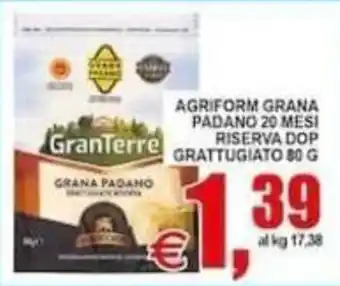 Agriform Grana Padano 20 mesi Riserva DOP grattugiato