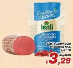 Idromarket Lenti carpaccio di bresaola offerta