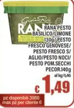 Top Supermercati Rana pesto basilico limone offerta
