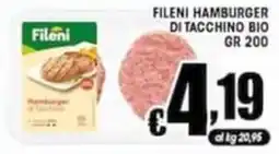 Sacoph Fileni hamburger di tacchino bio offerta