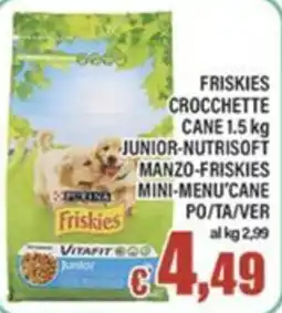 Top Supermercati Friskies crocchette cane junior-nutrisoft manzo-friskies mini-menu/cane offerta