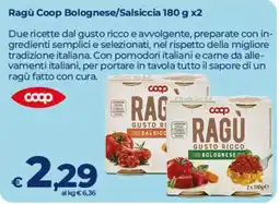 Ipercoop Radenza Ragù Coop Bolognese/Salsiccia offerta