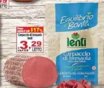 Carpaccio di bresaola lentì