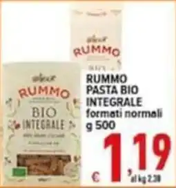 Iper Triscount Rummo pasta bio integrale offerta